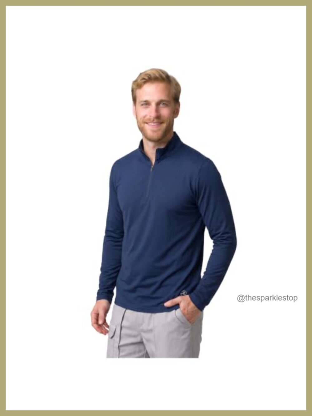 Reel Life Men's Jax Beach Quarter-Zip UV Sun Shirt UPF 50+ Quick-Dry